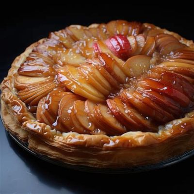  Tarte Tatin: Una deliziosa torta capovolta con una crosta caramellata che si scioglie in bocca e un ripieno di mele succose e speziate